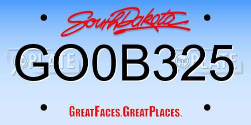 GO0B325 South Dakota License Plate