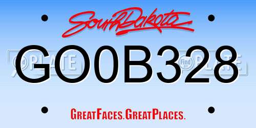 GO0B328 South Dakota License Plate
