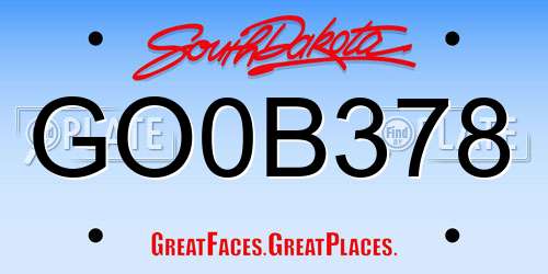 GO0B378 South Dakota License Plate