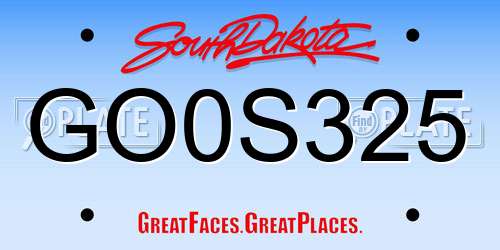 GO0S325 South Dakota License Plate