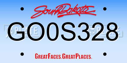 GO0S328 South Dakota License Plate