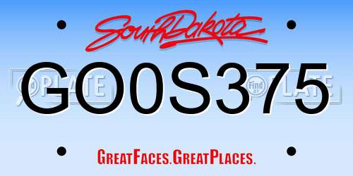 GO0S375 South Dakota License Plate
