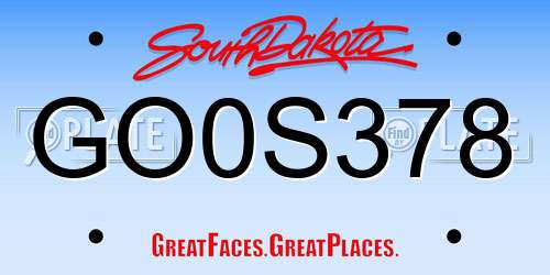 GO0S378 South Dakota License Plate