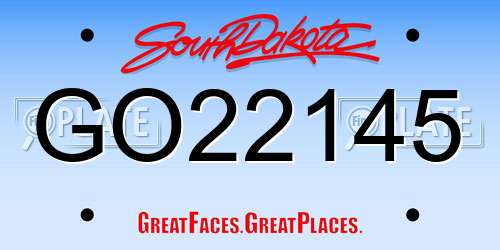 GO22145 South Dakota License Plate