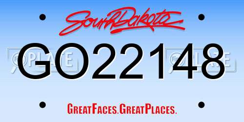 GO22148 South Dakota License Plate