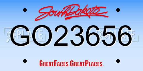 GO23656 South Dakota License Plate