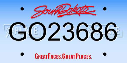 GO23686 South Dakota License Plate