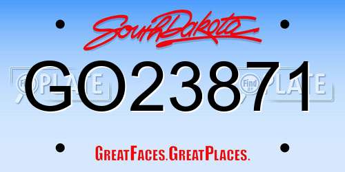 GO23871 South Dakota License Plate