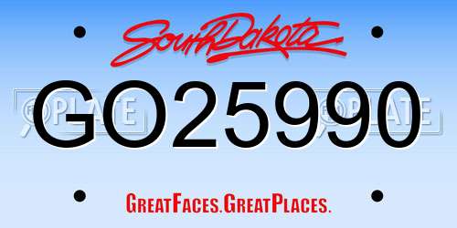 GO25990 South Dakota License Plate
