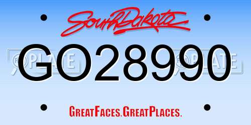 GO28990 South Dakota License Plate