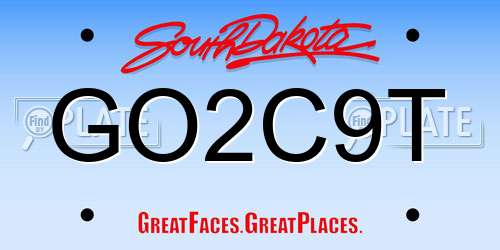 GO2C9T South Dakota License Plate