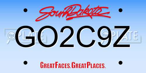 GO2C9Z South Dakota License Plate