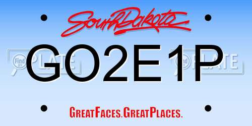 GO2E1P South Dakota License Plate