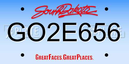GO2E656 South Dakota License Plate