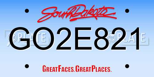 GO2E821 South Dakota License Plate