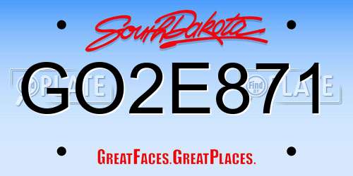GO2E871 South Dakota License Plate