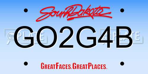 GO2G4B South Dakota License Plate