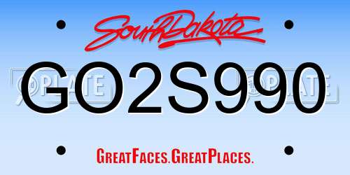 GO2S990 South Dakota License Plate
