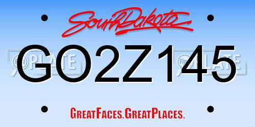 GO2Z145 South Dakota License Plate