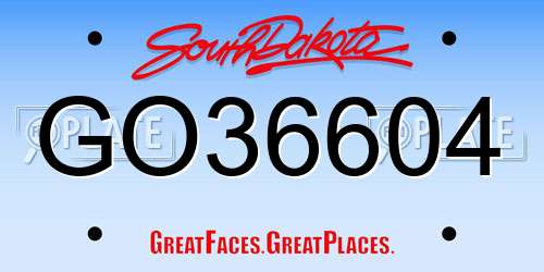 GO36604 South Dakota License Plate