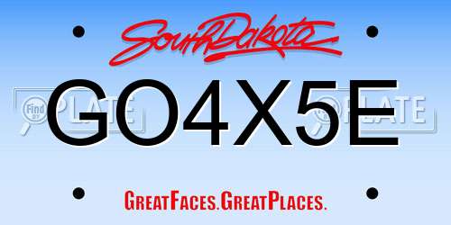 GO4X5E South Dakota License Plate