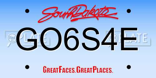 GO6S4E South Dakota License Plate