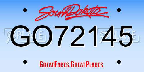 GO72145 South Dakota License Plate