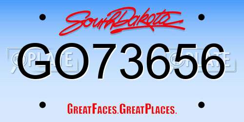 GO73656 South Dakota License Plate