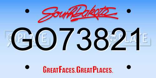 GO73821 South Dakota License Plate