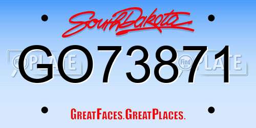 GO73871 South Dakota License Plate