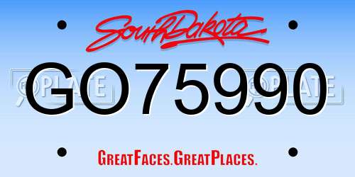 GO75990 South Dakota License Plate