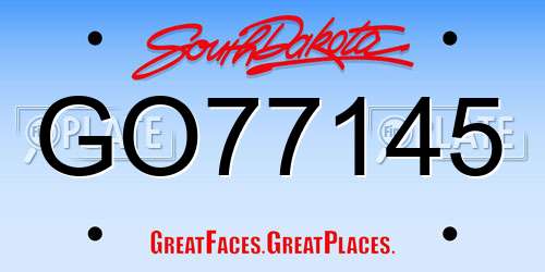 GO77145 South Dakota License Plate