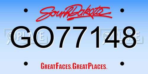 GO77148 South Dakota License Plate