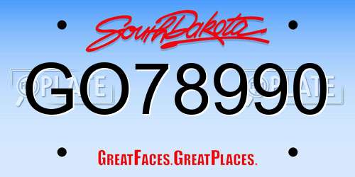 GO78990 South Dakota License Plate