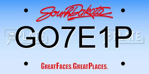 GO7E1P South Dakota License Plate