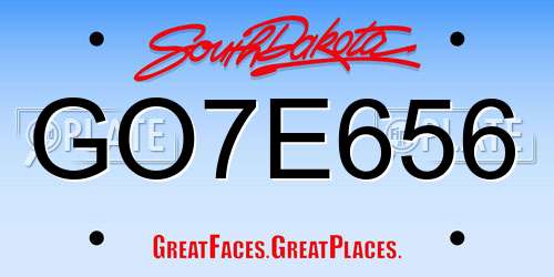 GO7E656 South Dakota License Plate