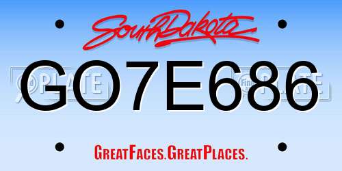 GO7E686 South Dakota License Plate