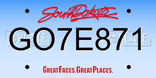 GO7E871 South Dakota License Plate