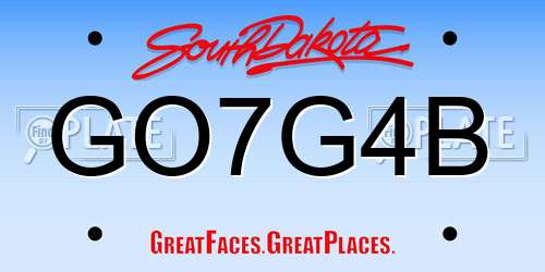 GO7G4B South Dakota License Plate