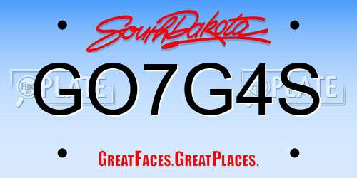 GO7G4S South Dakota License Plate