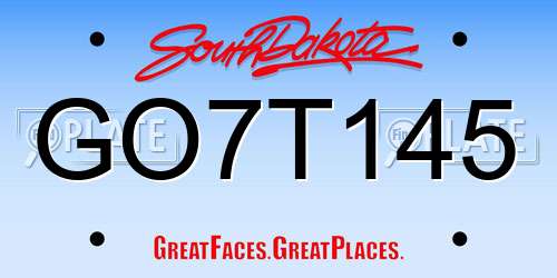 GO7T145 South Dakota License Plate