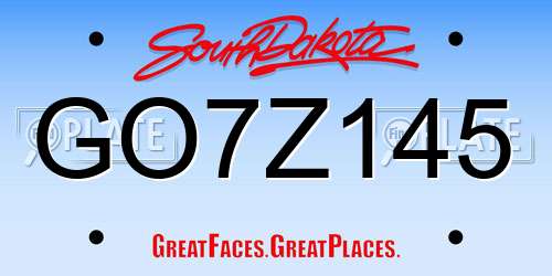 GO7Z145 South Dakota License Plate