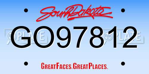GO97812 South Dakota License Plate