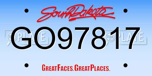 GO97817 South Dakota License Plate