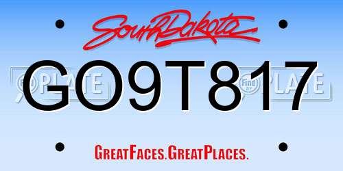 GO9T817 South Dakota License Plate