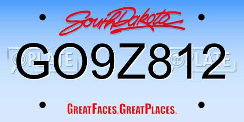 GO9Z812 South Dakota License Plate