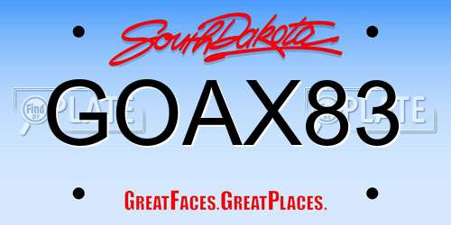 GOAX83 South Dakota License Plate