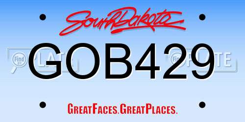 GOB429 South Dakota License Plate