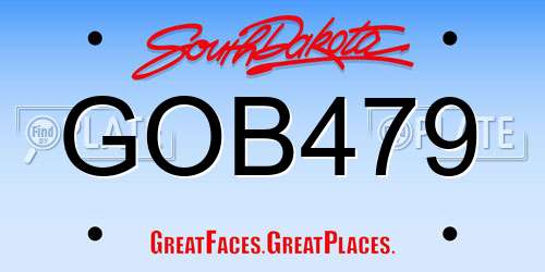 GOB479 South Dakota License Plate
