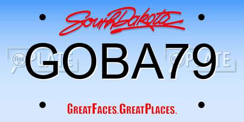 GOBA79 South Dakota License Plate